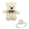 LUXORO 10K Rose Gold Moissanite Solitaire Ring With Teddy Bear Packaging 2.45 Ctw -Jewelry store 4004683