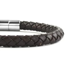 Set Of 2 Multi Gemstone Stretch Beaded Bracelet And Brown Leather Bracelet In Stainless Steel 108.00 Ctw -Jewelry store 4083422 5