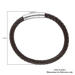 Set Of 2 Multi Gemstone Stretch Beaded Bracelet And Brown Leather Bracelet In Stainless Steel 108.00 Ctw -Jewelry store 4083422 6