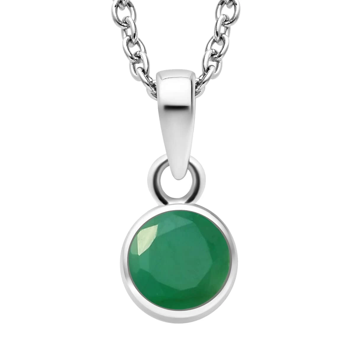May Birthstone Jewelry Gift Set With Socoto Emerald Earrings And Pendant In Platinum Over Sterling Silver With Stainless Steel Necklace 20 In 1.70 Ctw 6 May Birthstone Jewelry Gift Set With Socoto Emerald Earrings And Pendant In Platinum Over Sterling Silver With Stainless Steel Necklace 20 In 1.70 Ctw - Image 4