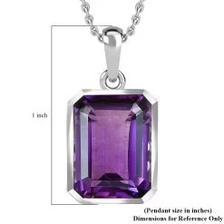 Lusaka Amethyst Solitaire Pendant Necklace 20 Inches In Platinum Over Sterling Silver 11.35 Ctw -Jewelry store 4096628 5