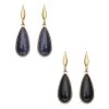 Lapis Lazuli And Enhanced Black Agate Teardrop Shape Set Of 2 Earrings In Goldtone 50.00 Ctw 1 Lapis Lazuli And Enhanced Black Agate Teardrop Shape Set Of 2 Earrings In Goldtone 50.00 Ctw -Jewelry store 4110771