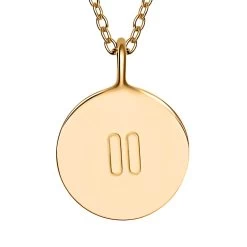 Dainty Pause Pendant Necklace (16-18 Inches) In 14K YG Over Sterling Silver (3.90 G) -Jewelry store 4117313 2