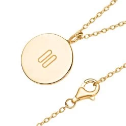 Dainty Pause Pendant Necklace (16-18 Inches) In 14K YG Over Sterling Silver (3.90 G) -Jewelry store 4117313 4