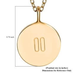 Dainty Pause Pendant Necklace (16-18 Inches) In 14K YG Over Sterling Silver (3.90 G) -Jewelry store 4117313 6