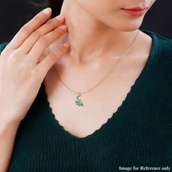 14K Yellow Gold Multi Enamel Peacock Pendant With Necklace 16-18 Inches 1.30 Grams -Jewelry store 4137169 2