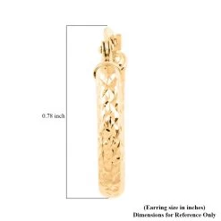 14K Yellow Gold 20X3mm Diamond-Cut Hoop Earrings With Teddy Bear Packaging -Jewelry store 4138507 6