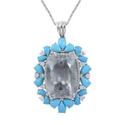AAA Montezuma Prasiolite And Multi Gemstone Pendant Necklace 18 Inches In Platinum Over Sterling Silver 25.65 Ctw