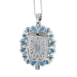 AAA Montezuma Prasiolite And Multi Gemstone Pendant Necklace 18 Inches In Platinum Over Sterling Silver 25.65 Ctw -Jewelry store 4142314 3