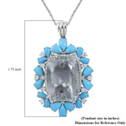 AAA Montezuma Prasiolite And Multi Gemstone Pendant Necklace 18 Inches In Platinum Over Sterling Silver 25.65 Ctw -Jewelry store 4142314 5