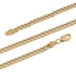 10K Yellow Gold 3.75 Mm Miami Cuban Chain Bracelet (8.0In) And Necklace 20 Inches 9.50 Grams -Jewelry store 4143575 2