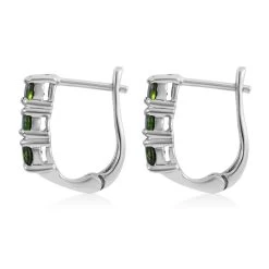 Madagascar Blue Sapphire (DF), Chrome Diopside, Niassa Ruby (FF) Set Of 3 Earrings In Platinum Over Sterling Silver 4.35 Ctw -Jewelry store 4153919 4
