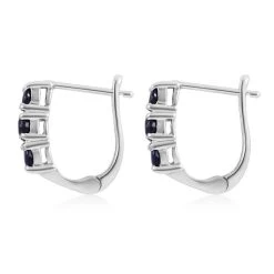 Madagascar Blue Sapphire (DF), Chrome Diopside, Niassa Ruby (FF) Set Of 3 Earrings In Platinum Over Sterling Silver 4.35 Ctw -Jewelry store 4153919 6