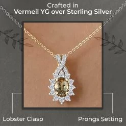TLV AAA Turkizite, Moissanite Pendant Necklace (20 Inches) In Vermeil YG Over Sterling Silver 0.85 Ctw -Jewelry store 4155088 2