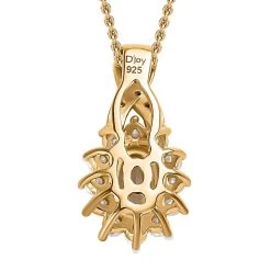 TLV AAA Turkizite, Moissanite Pendant Necklace (20 Inches) In Vermeil YG Over Sterling Silver 0.85 Ctw -Jewelry store 4155088 4