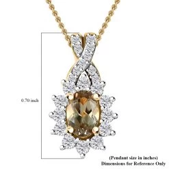 TLV AAA Turkizite, Moissanite Pendant Necklace (20 Inches) In Vermeil YG Over Sterling Silver 0.85 Ctw -Jewelry store 4155088 6