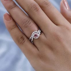 Red Apatite Set Of 2 Ring In Platinum Over Sterling Silver 0.85 Ctw -Jewelry store 4159198 2