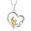 Mom And Baby Pendant In 14K Yellow Gold Over And Sterling Silver With Stainless Steel Necklace 20 Inches 2 Mom And Baby Pendant In 14K Yellow Gold Over And Sterling Silver With Stainless Steel Necklace 20 Inches -Jewelry store 4164497