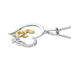 Mom And Baby Pendant In 14K Yellow Gold Over And Sterling Silver With Stainless Steel Necklace 20 Inches -Jewelry store 4164497 3