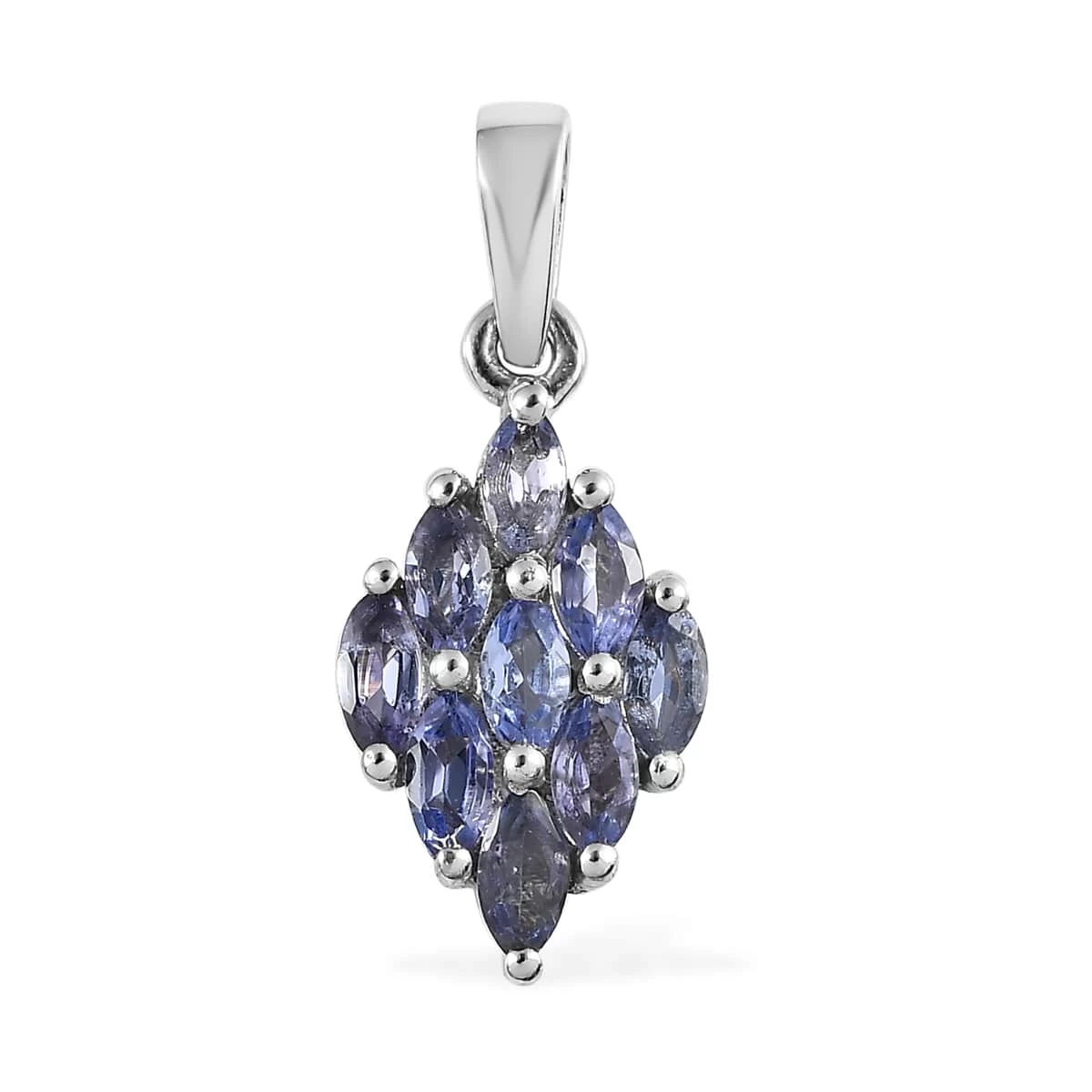 Tanzanite Cluster Ring And Pendant In Platinum Over Sterling Silver (Del. In 7-10 Days) 1.75 Ctw 8 Tanzanite Cluster Ring And Pendant In Platinum Over Sterling Silver (Del. In 7-10 Days) 1.75 Ctw - Image 6