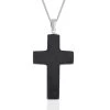 Shungite Cross Pendant Necklace 18 Inches In Rhodium Over Sterling Silver 17.50 Ctw -Jewelry store 4171869