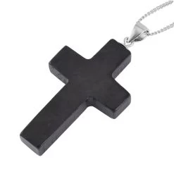 Shungite Cross Pendant Necklace 18 Inches In Rhodium Over Sterling Silver 17.50 Ctw -Jewelry store 4171869 2