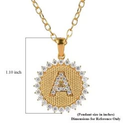 Moissanite Initial A Sun Medallion Coin Pendant With Cable Chain 20 Inches In Vermeil Yellow Gold Over Sterling Silver 1.40 Ctw -Jewelry store 4172900 6