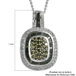 Green And White Diamond Cocktail Pendant Necklace 20 Inches In Platinum Over Sterling Silver 1.50 Ctw 9 Green And White Diamond Cocktail Pendant Necklace 20 Inches In Platinum Over Sterling Silver 1.50 Ctw -Jewelry store 4172972 5
