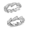 Diamond Set Of 2 Stackable Band Ring In Platinum Over Sterling Silver 0.50 Ctw -Jewelry store 4183783