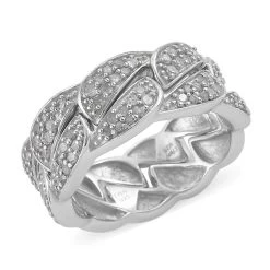 Diamond Set Of 2 Stackable Band Ring In Platinum Over Sterling Silver 0.50 Ctw -Jewelry store 4183783 3