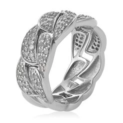 Diamond Set Of 2 Stackable Band Ring In Platinum Over Sterling Silver 0.50 Ctw -Jewelry store 4183783 4