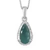 Grandidierite And Diamond Halo Pendant Necklace 20 Inches In Platinum Over Sterling Silver 2.00 Ctw -Jewelry store 4184402