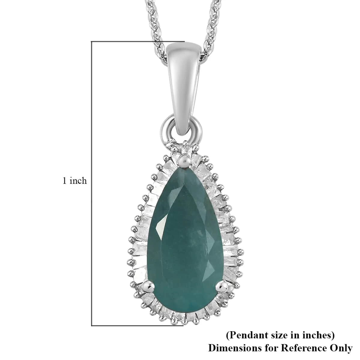 Grandidierite And Diamond Halo Pendant Necklace 20 Inches In Platinum Over Sterling Silver 2.00 Ctw 9 Grandidierite And Diamond Halo Pendant Necklace 20 Inches In Platinum Over Sterling Silver 2.00 Ctw - Image 7