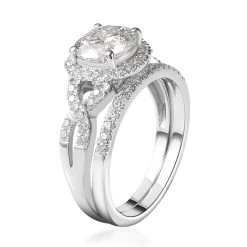 100 Facet Moissanite Bridal Set Of 2 Ring In Platinum Over Sterling Silver 2.65 Ctw 13 100 Facet Moissanite Bridal Set Of 2 Ring In Platinum Over Sterling Silver 2.65 Ctw -Jewelry store 4189616 4