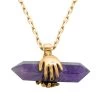 Amethyst Pendant Necklace 18.5-20.5 Inches In Goldtone 35.50 Ctw -Jewelry store 4195663