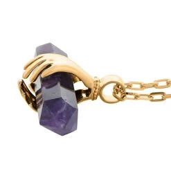 Amethyst Pendant Necklace 18.5-20.5 Inches In Goldtone 35.50 Ctw -Jewelry store 4195663 3