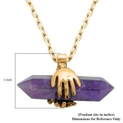 Amethyst Pendant Necklace 18.5-20.5 Inches In Goldtone 35.50 Ctw -Jewelry store 4195663 5