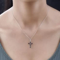 Premium Monte Belo Indicolite Cross Pendant Necklace 20 Inches In Platinum Over Sterling Silver 0.75 Ctw 11 Premium Monte Belo Indicolite Cross Pendant Necklace 20 Inches In Platinum Over Sterling Silver 0.75 Ctw -Jewelry store 4197489 2