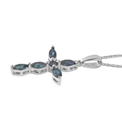 Premium Monte Belo Indicolite Cross Pendant Necklace 20 Inches In Platinum Over Sterling Silver 0.75 Ctw 12 Premium Monte Belo Indicolite Cross Pendant Necklace 20 Inches In Platinum Over Sterling Silver 0.75 Ctw -Jewelry store 4197489 3