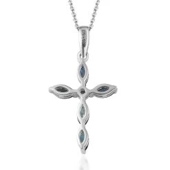 Premium Monte Belo Indicolite Cross Pendant Necklace 20 Inches In Platinum Over Sterling Silver 0.75 Ctw 13 Premium Monte Belo Indicolite Cross Pendant Necklace 20 Inches In Platinum Over Sterling Silver 0.75 Ctw -Jewelry store 4197489 4