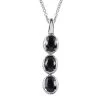 Midnight Sapphire Pendant Necklace 20 Inches In Stainless Steel 5.20 Ctw -Jewelry store 4198179