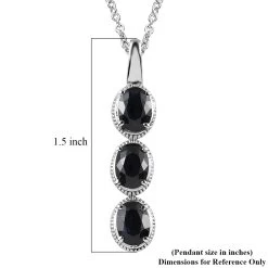 Midnight Sapphire Pendant Necklace 20 Inches In Stainless Steel 5.20 Ctw -Jewelry store 4198179 6