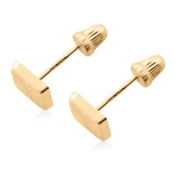 14K Yellow Gold Polished Elongated Hoop, Diamond-Cut Circle & Square Screwback Set Of 3 Earrings 1.25 Grams -Jewelry store 4207191 7