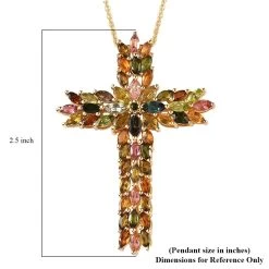 Premium Multi-Tourmaline Pendant Necklace 20 Inches In Vermeil Yellow Gold Over Sterling Silver 6.85 Ctw 15 Premium Multi-Tourmaline Pendant Necklace 20 Inches In Vermeil Yellow Gold Over Sterling Silver 6.85 Ctw -Jewelry store 4211381 6
