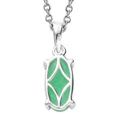 Green Jade (D) Solitaire Pendant In Sterling Silver With Stainless Steel Necklace (20 Inches) 2.50 Ctw 13 Green Jade (D) Solitaire Pendant In Sterling Silver With Stainless Steel Necklace (20 Inches) 2.50 Ctw -Jewelry store 4213149 4