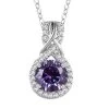 Royal Purple Moissanite And White Moissanite Pendant Necklace 20 Inches In Platinum Over Sterling Silver 1.15 Ctw 2 Royal Purple Moissanite And White Moissanite Pendant Necklace 20 Inches In Platinum Over Sterling Silver 1.15 Ctw -Jewelry store 4214335