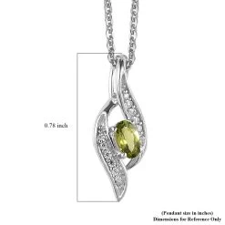 Premium Natural Calabar Green Tourmaline And Moissanite Pendant Necklace 20 Inches In Platinum Over Sterling Silver 0.30 Ctw -Jewelry store 4217180 6