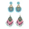 Set Of 2 Multi Color Seed Beaded Dangle Earrings In Goldtone -Jewelry store 4223119