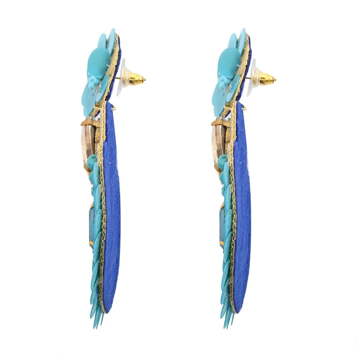 Set Of 2 Multi Color Seed Beaded Dangle Earrings In Goldtone 5 Set Of 2 Multi Color Seed Beaded Dangle Earrings In Goldtone - Image 3