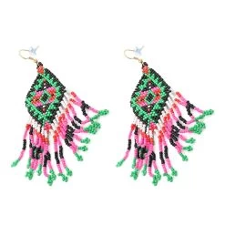 Set Of 2 Multi Color Seed Beaded Dangle Earrings In Goldtone 11 Set Of 2 Multi Color Seed Beaded Dangle Earrings In Goldtone -Jewelry store 4223119 3